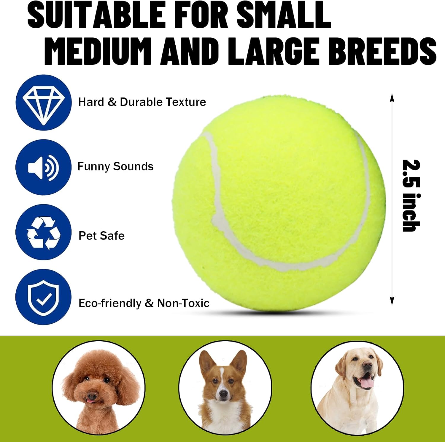 Detalle 2 de Magicorange Dog Tennis Balls, 2.5-Inch