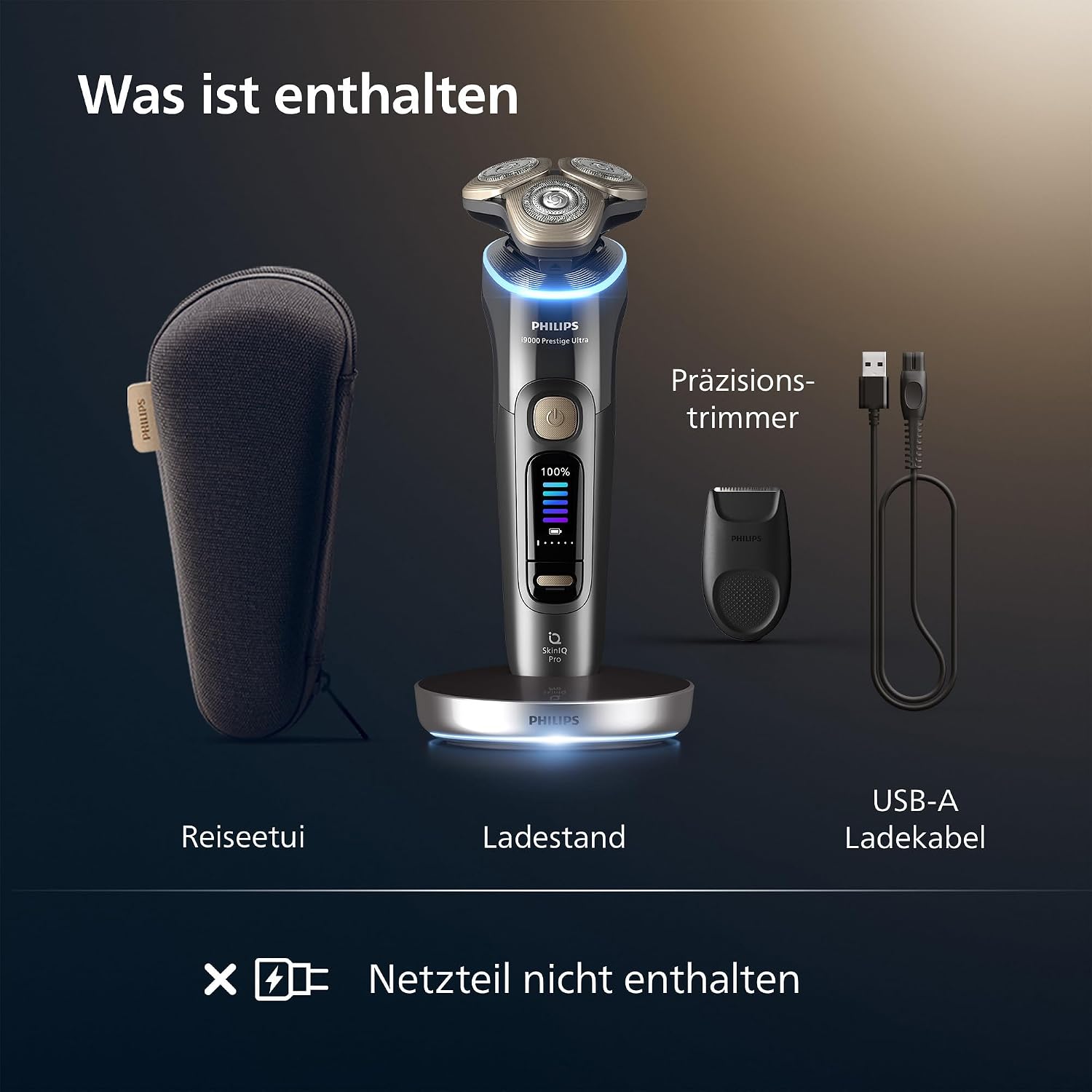 Thumbnail 6 de Philips i9000 Prestige Ultra Nass- und Trockenrasierer XP9402/11 mit Lift-Cut-System, SkinIQ Pro & Trimmeraufsatz