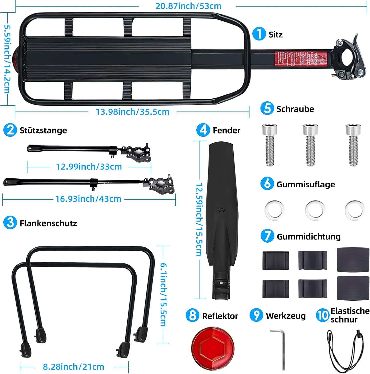 Thumbnail 5 de SPGOOD Fahrrad-Gepäckträger-Set (24–29 Zoll) aus Aluminiumlegierung mit Schnellverschluss