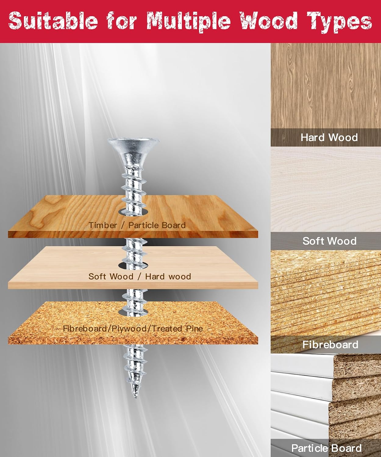 Thumbnail 3 de Wood Screws Kit 360pcs