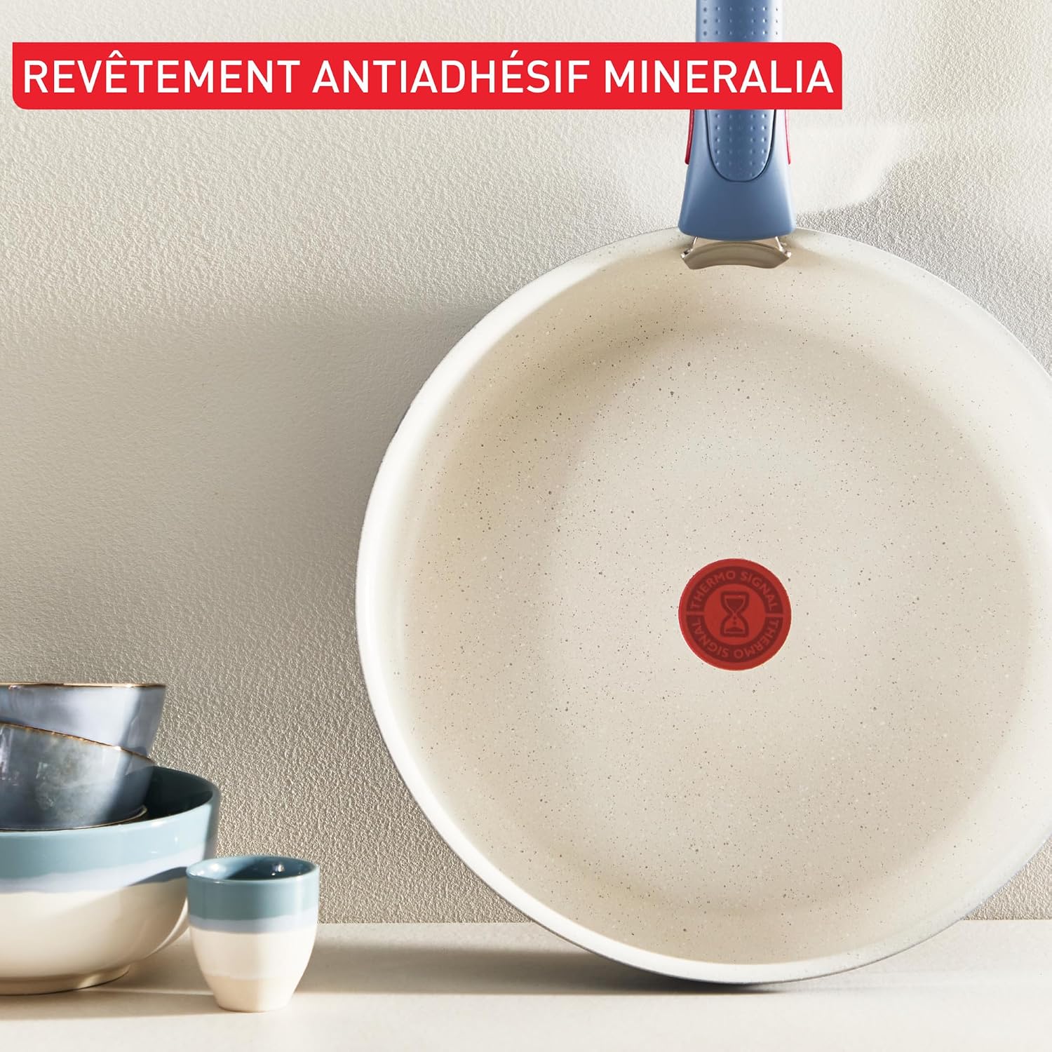 Detalle de Tefal Ingenio Serenity L8294S04 pannenset met antiaanbaklaag, blauw