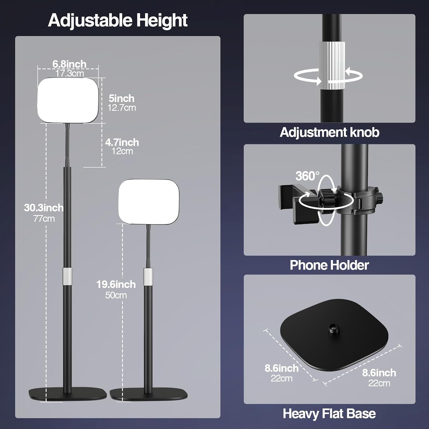 Detalle de EMART LED Desk Ring Light for Video Conference – Dimmable 15W Ring Light with Bi-Colour Temp and USB Power