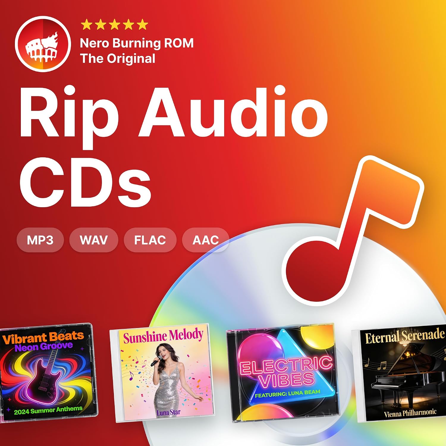 Detalle de Nero CD Ripper Software — Digitize Audio CDs to MP3, FLAC, AAC, WAV on Windows
