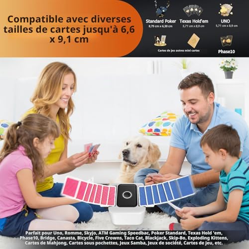 Detalle 2 de Buldoospok Silencieux Mélangeur de Cartes Automatique – 2000 mAh, USB-C, Portable