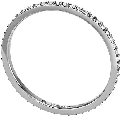 Thumbnail 2 de Fossil anneaux d’éternité en acier inoxydable pour femmes (finition polie, couleur argent) – taille 12