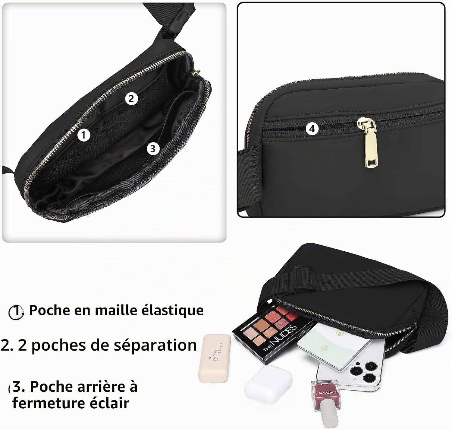 Thumbnail 3 de Miss Lulu Sac Banane Unisexe avec Ceinture Réglable – pratique et léger pour la vie active