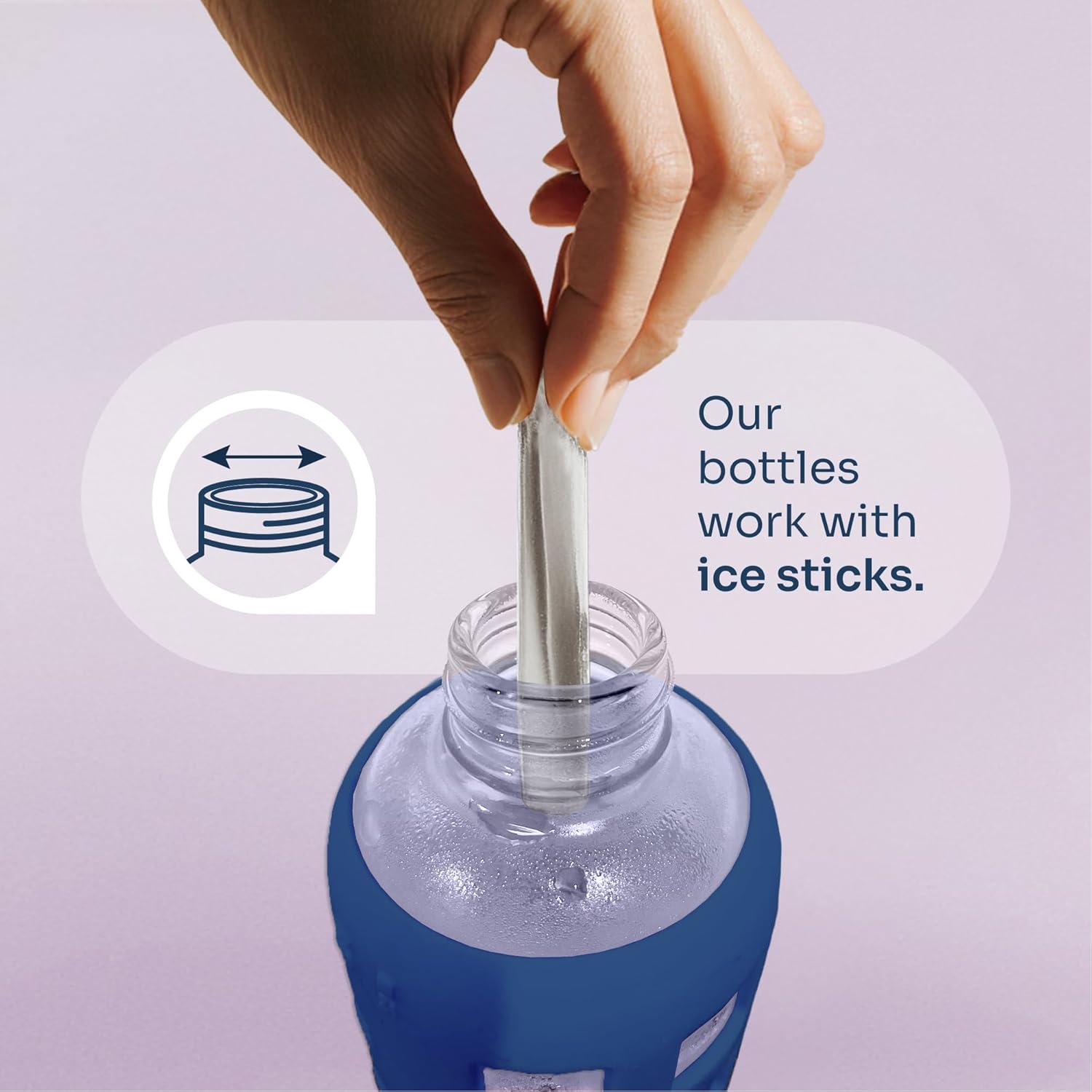 Thumbnail 4 de purifyou borosilicate glass water bottle with time & volume markers (32oz) and silicone sleeve