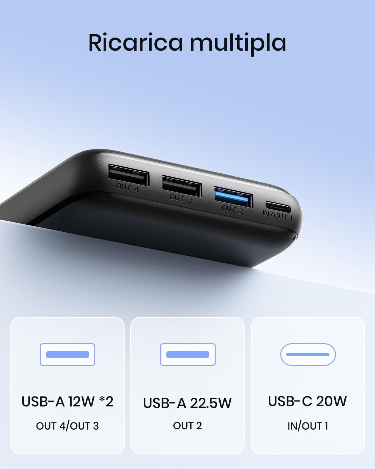 Detalle de A ADDTOP Power Bank 20000mAh 22,5W