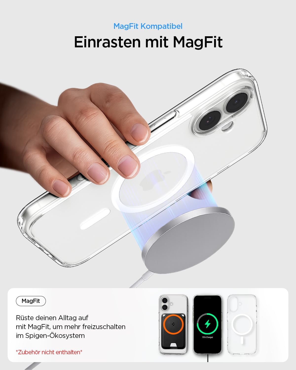 Thumbnail 6 de Spigen iPhone 17 Hülle Signature Ultra Hybrid MagFit – Transparent (Clear White)