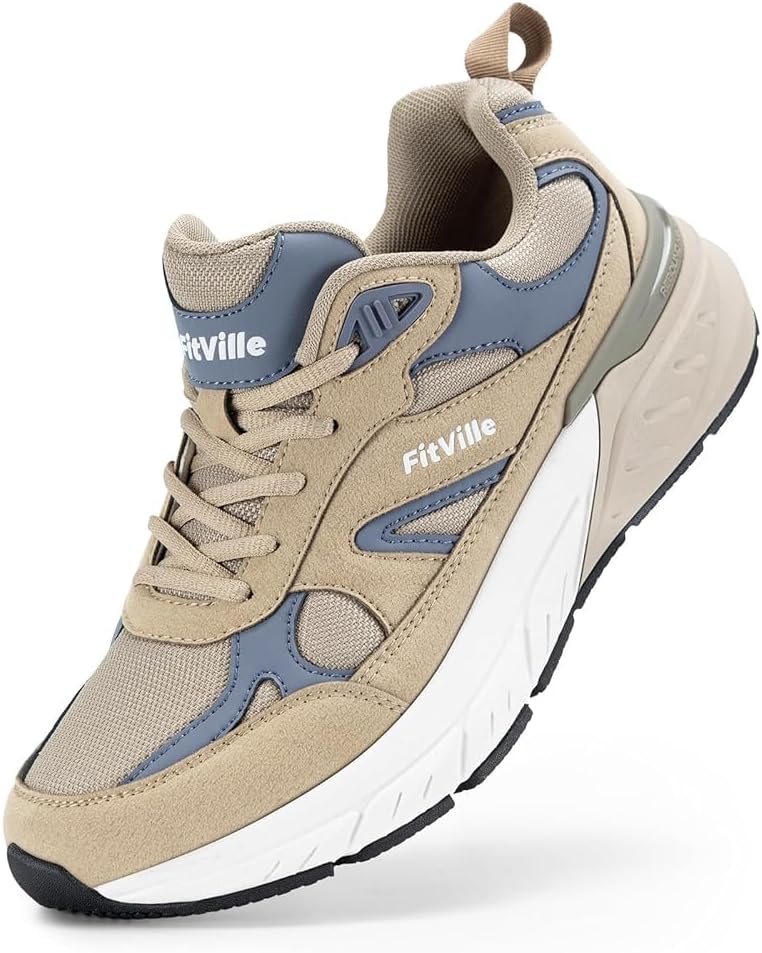 Detalle de FitVille Rebound NEO V1 Wide Walking Shoes for Men: Extra Wide, Arch Support, Heel Pain Relief