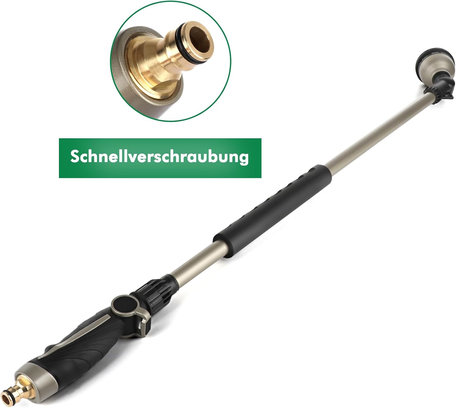 Detalle de Restmo 92 cm Ultra Langer Gießstab mit 180° schwenkbarem Kopf, 10 Sprühmustern & Daumenflusskontrolle