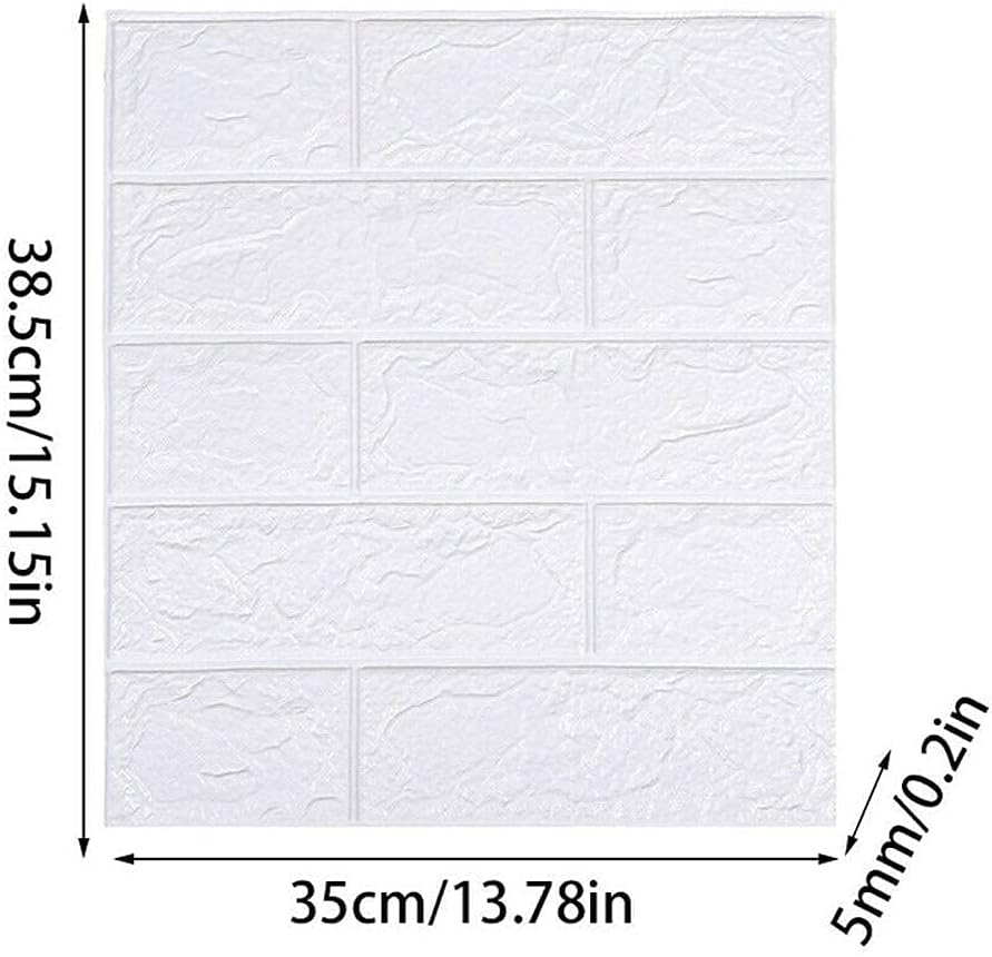 Thumbnail 1 de 10 PCS 3D Brick Wallpaper 13×15’’ DIY Self-Adhesive Wall Tiles