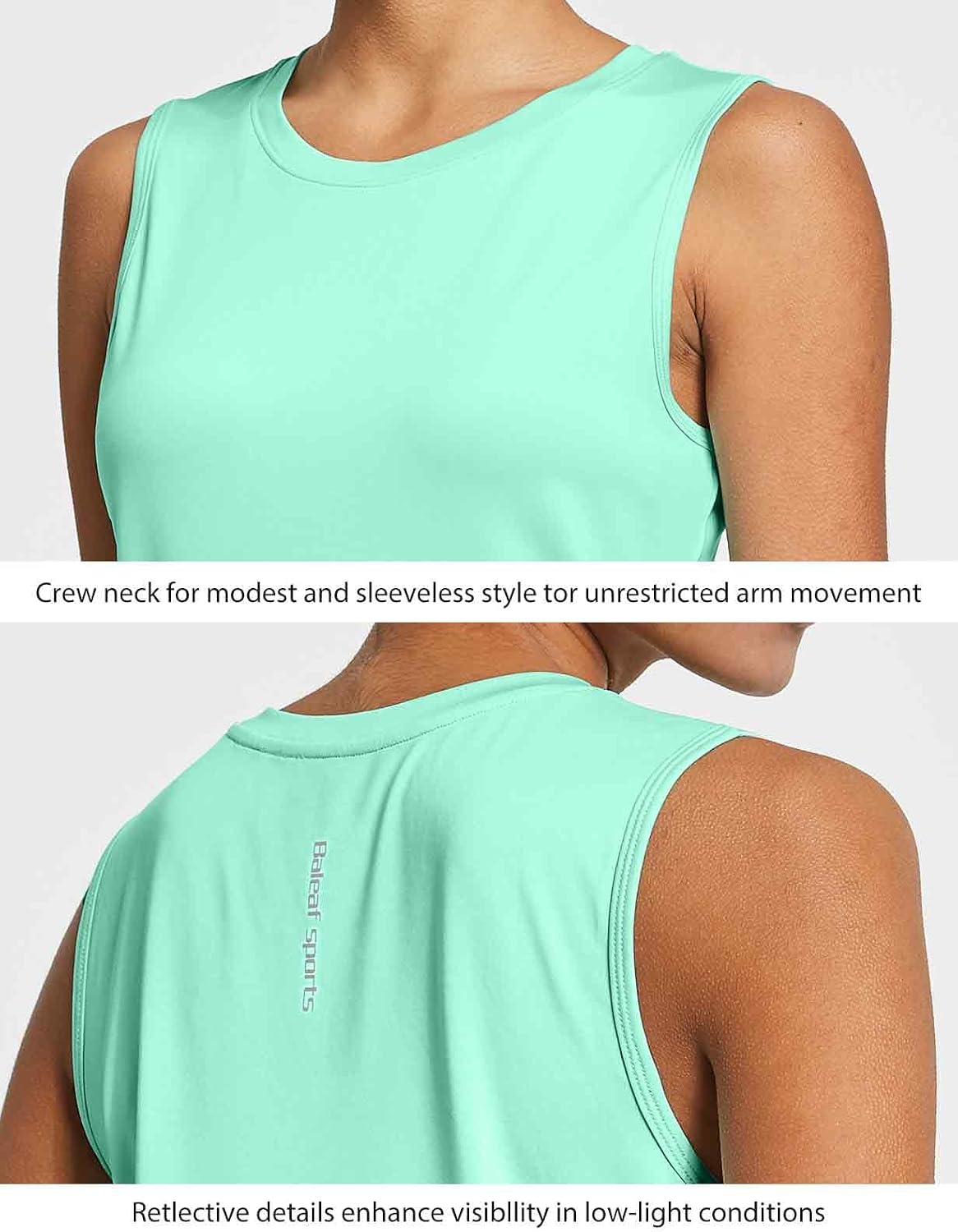 Detalle de baleaf Women’s Sleeveless Workout Tank Tops (Cool-Dry, Reflective Elements)
