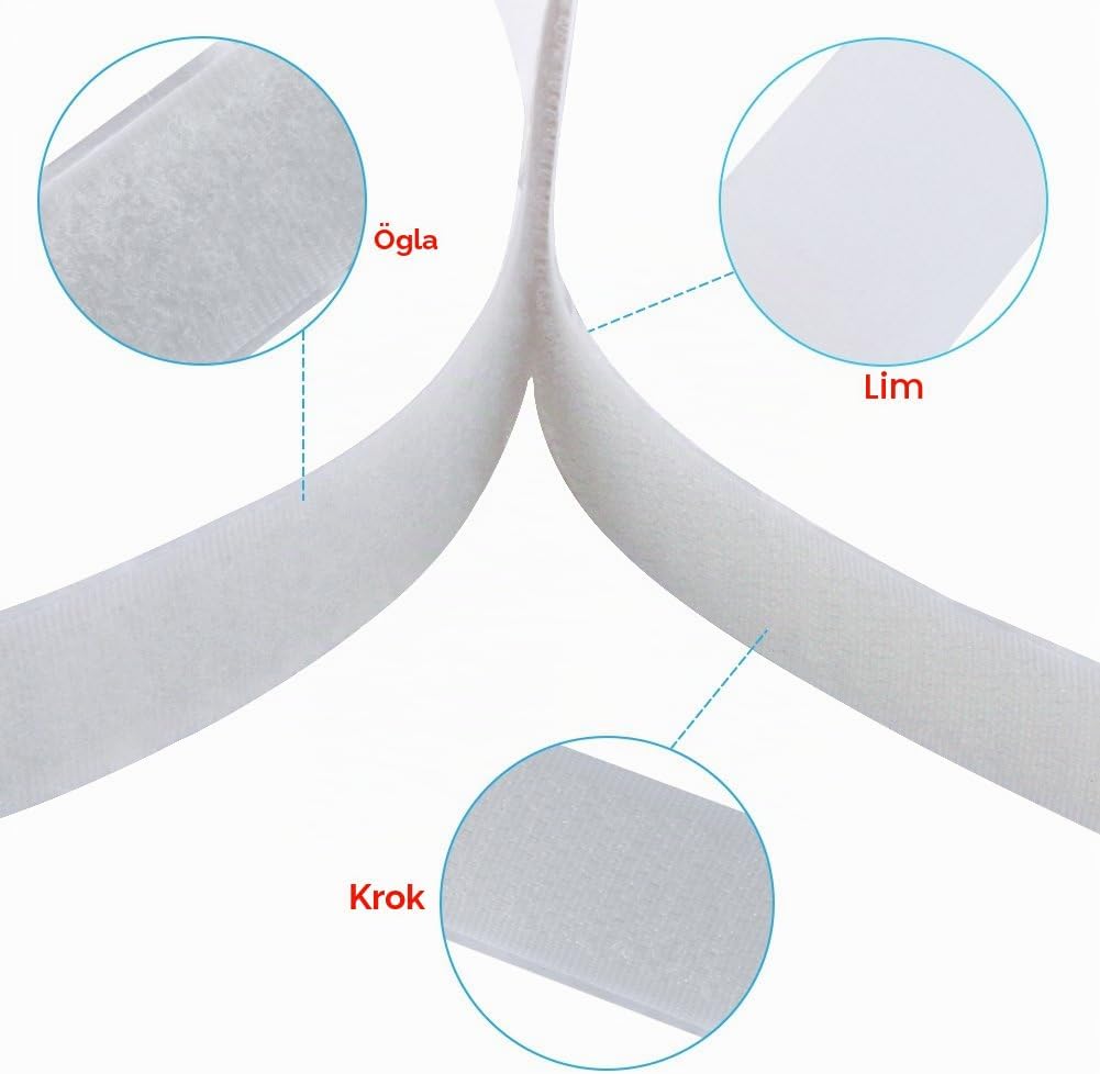 Thumbnail 2 de Vicloon självhäftande kardborreband, 2 cm x 15 m, nylon, vitt