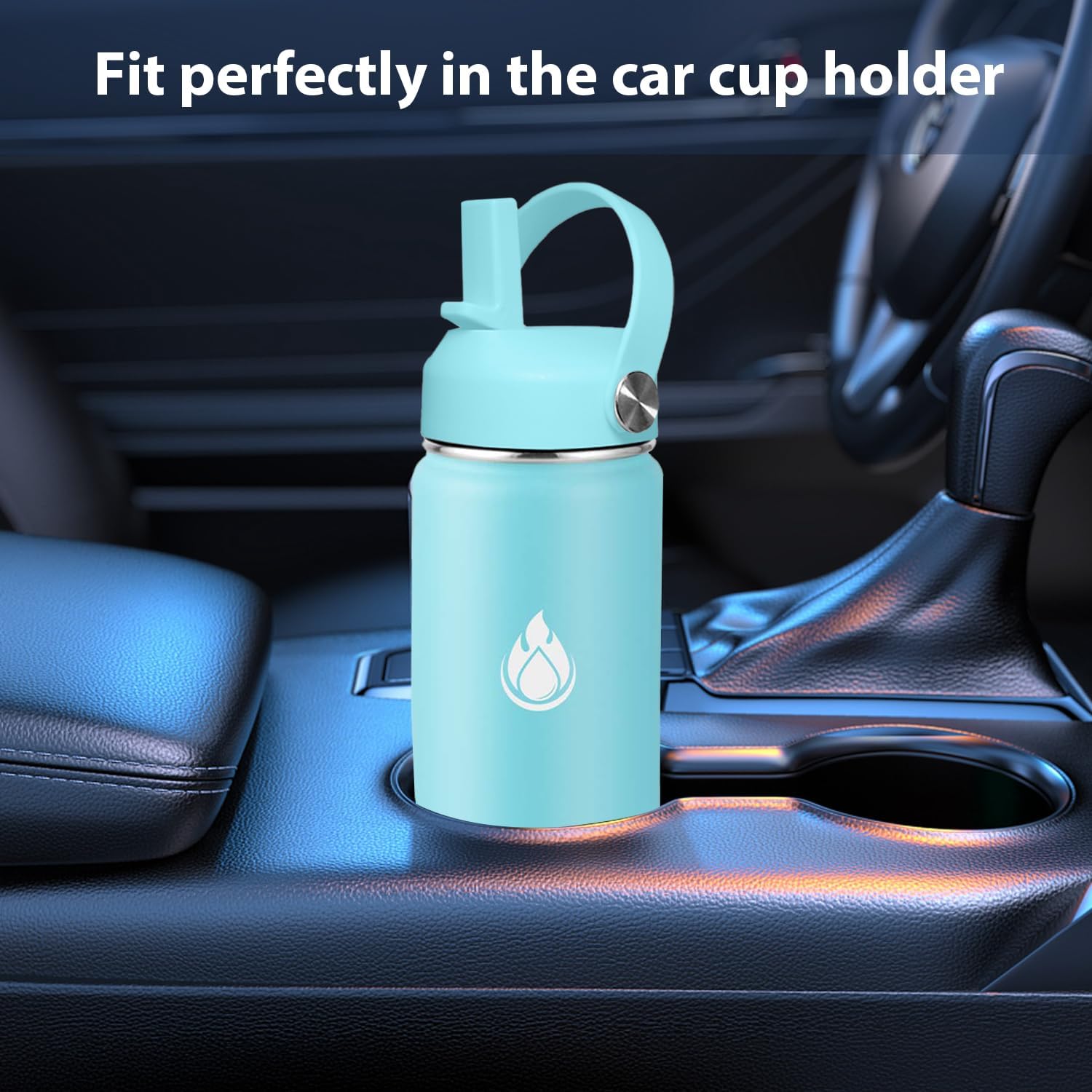 Detalle de SENDESTAR 40oz Water Bottle with Double Wall Vacuum Insulation, Straw Lid & Spout Lid – Hydrangea