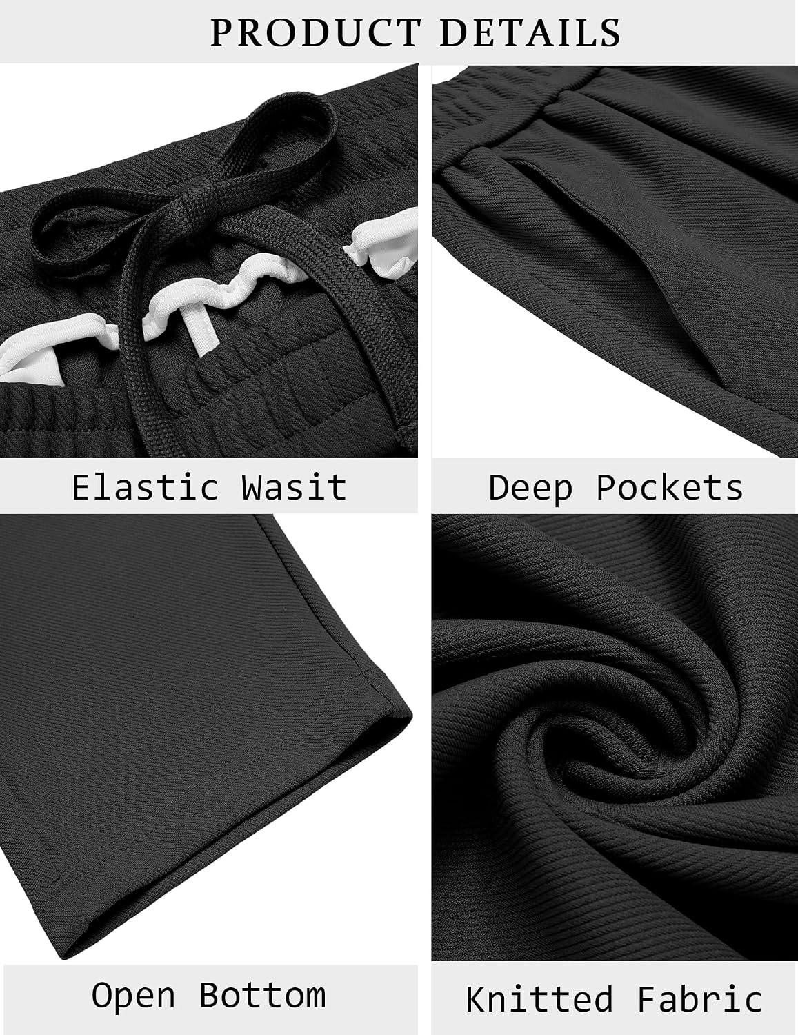 Detalle de COOFANDY Men's Open-Bottom Sweatpants