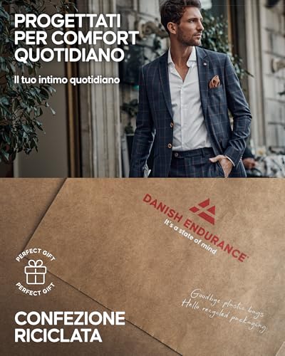Thumbnail 4 de DANISH ENDURANCE Boxer Uomo Cotone – 6 Paia, MT/M (Nero, Verde-Arancione, Blu-Mare/Bordeaux, Retro)