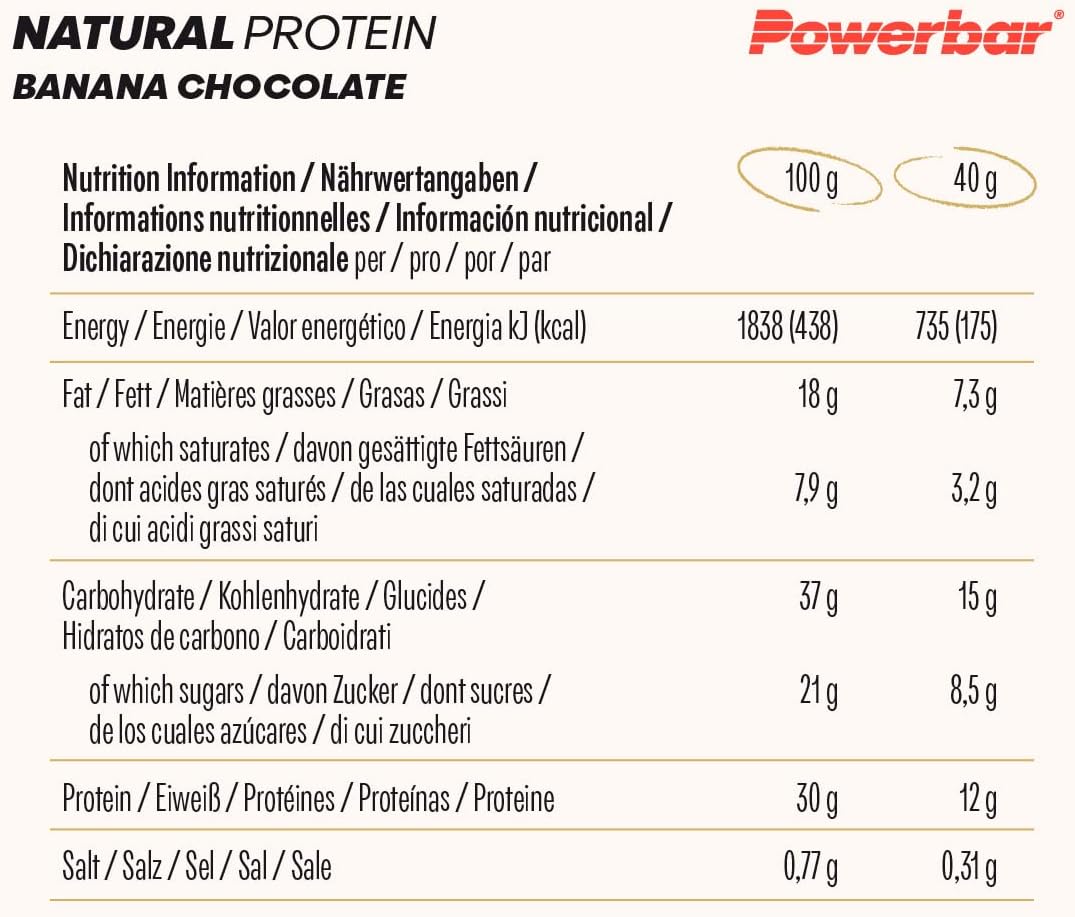 Thumbnail 3 de Powerbar Proteína Natural Banana & Chocolate 18x40g 🍌🍫