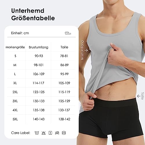 Detalle de YouShow Blanco Camiseta de Tirantes Hombre 100% Algodón – Pack 3 (Talla L)
