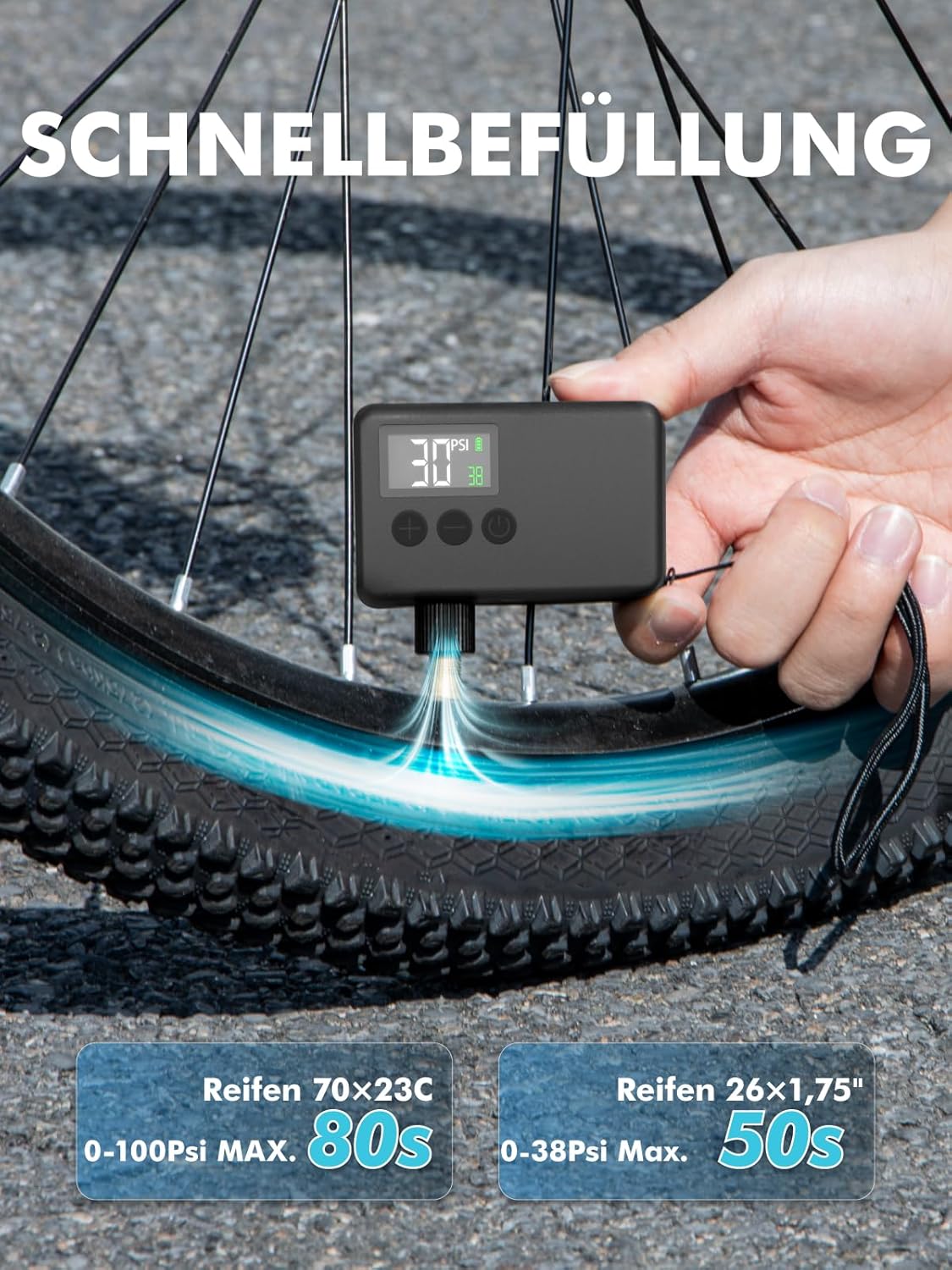 Thumbnail 2 de Fahrradpumpe Elektrisch 120 PSI