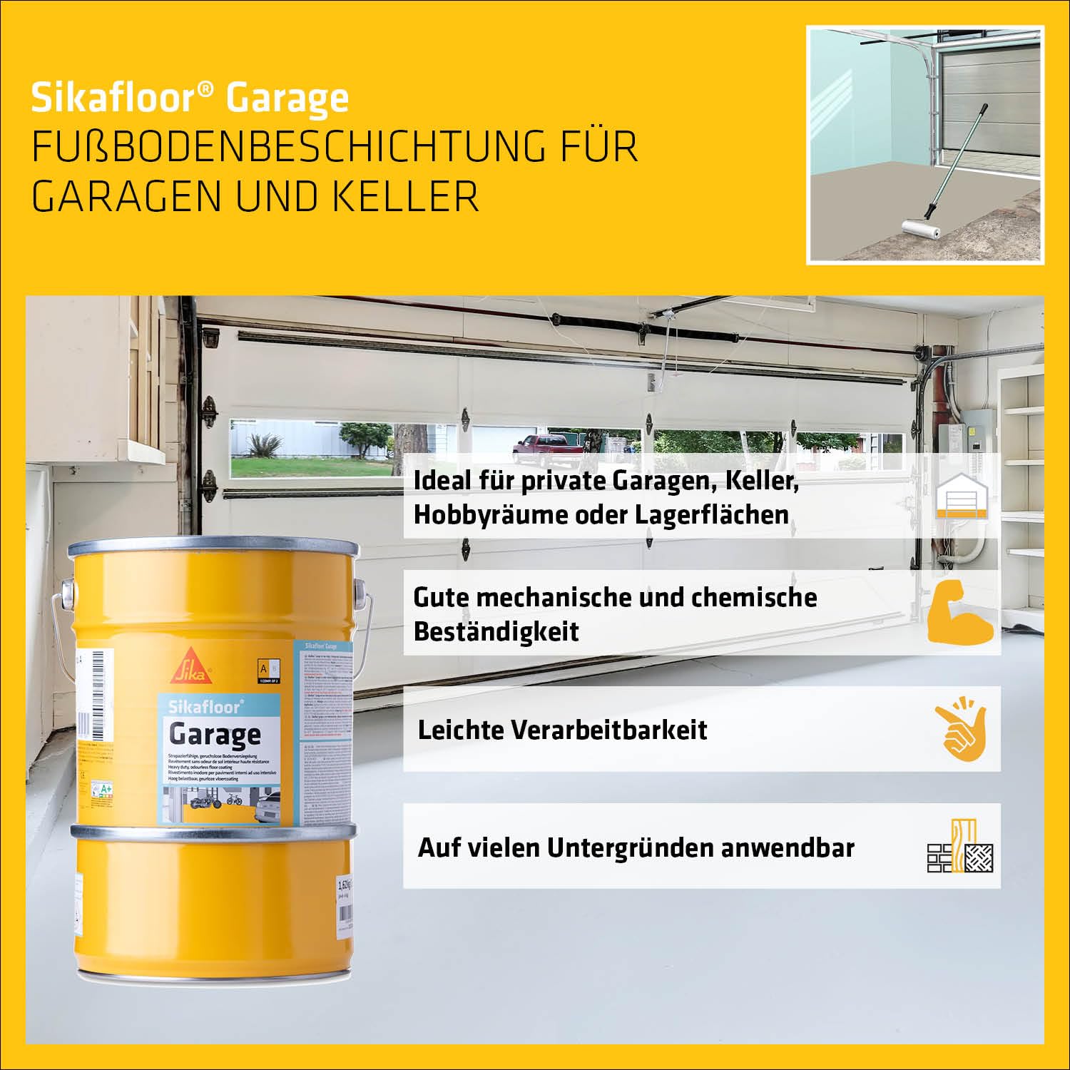 Thumbnail 2 de Sika Sikafloor Garage Kieselgrau (RAL 7032) Epoxidharz-Bodenbeschichtung – 6 kg