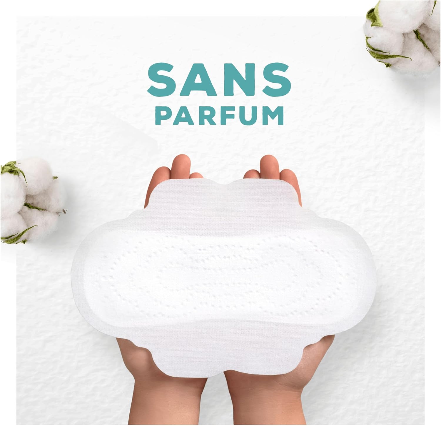 Thumbnail 3 de Serviettes Always Cotton Protection Normal avec ailettes : voile supérieur en coton biologique