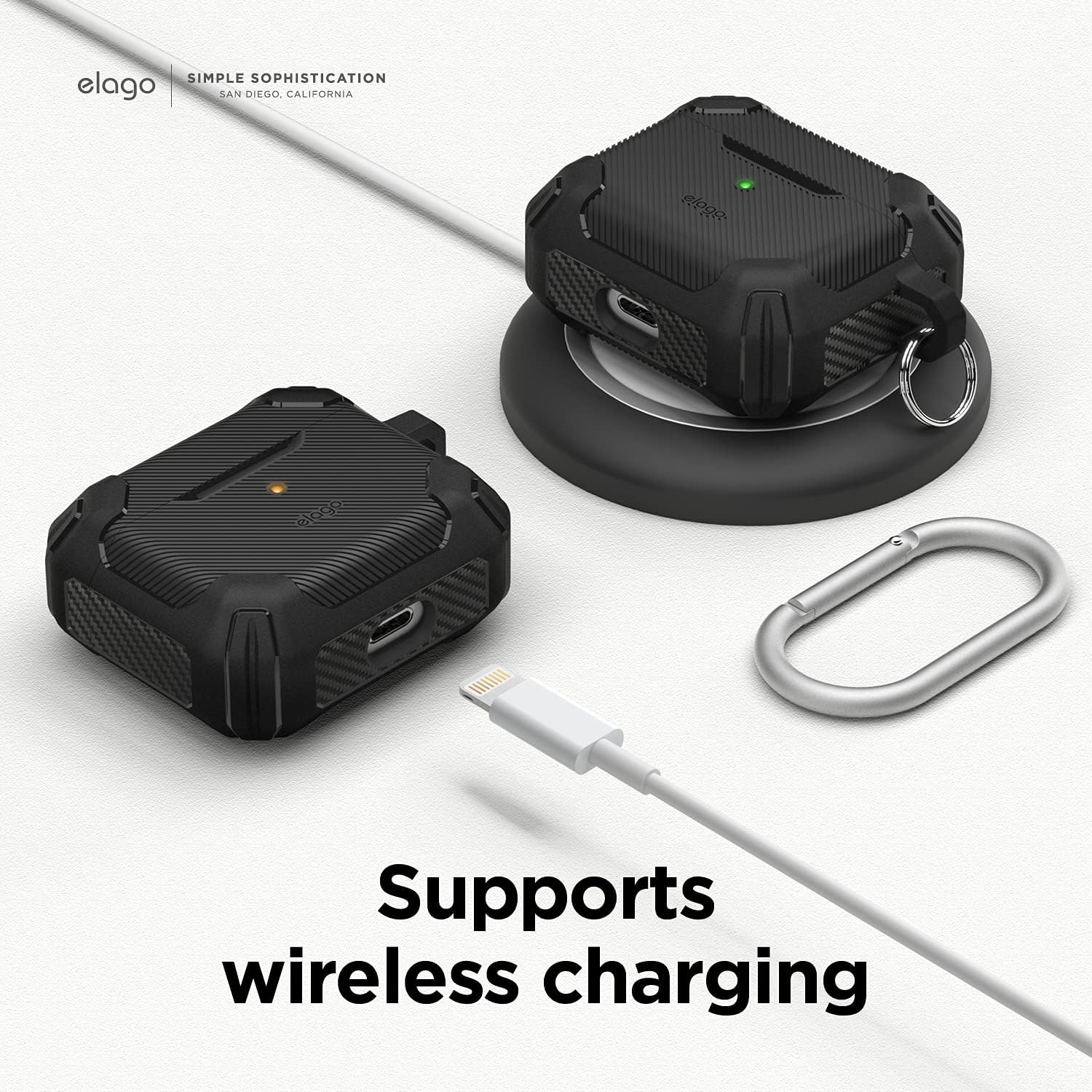 Thumbnail 5 de elago Coque Solid Armor antichoc en TPU pour étui de recharge AirPods 3 (noir)