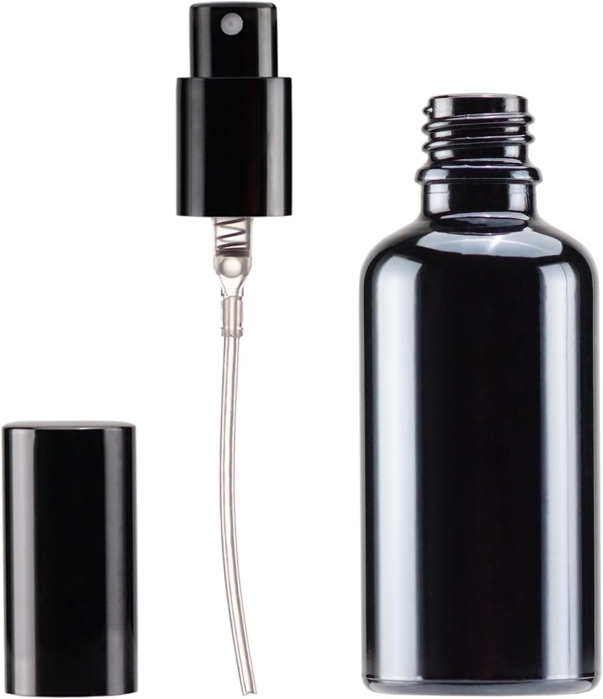 Detalle de Yizhao Schwarz Sprühflasche aus Glas 50 ml (12er-Set) mit Zerstäuber