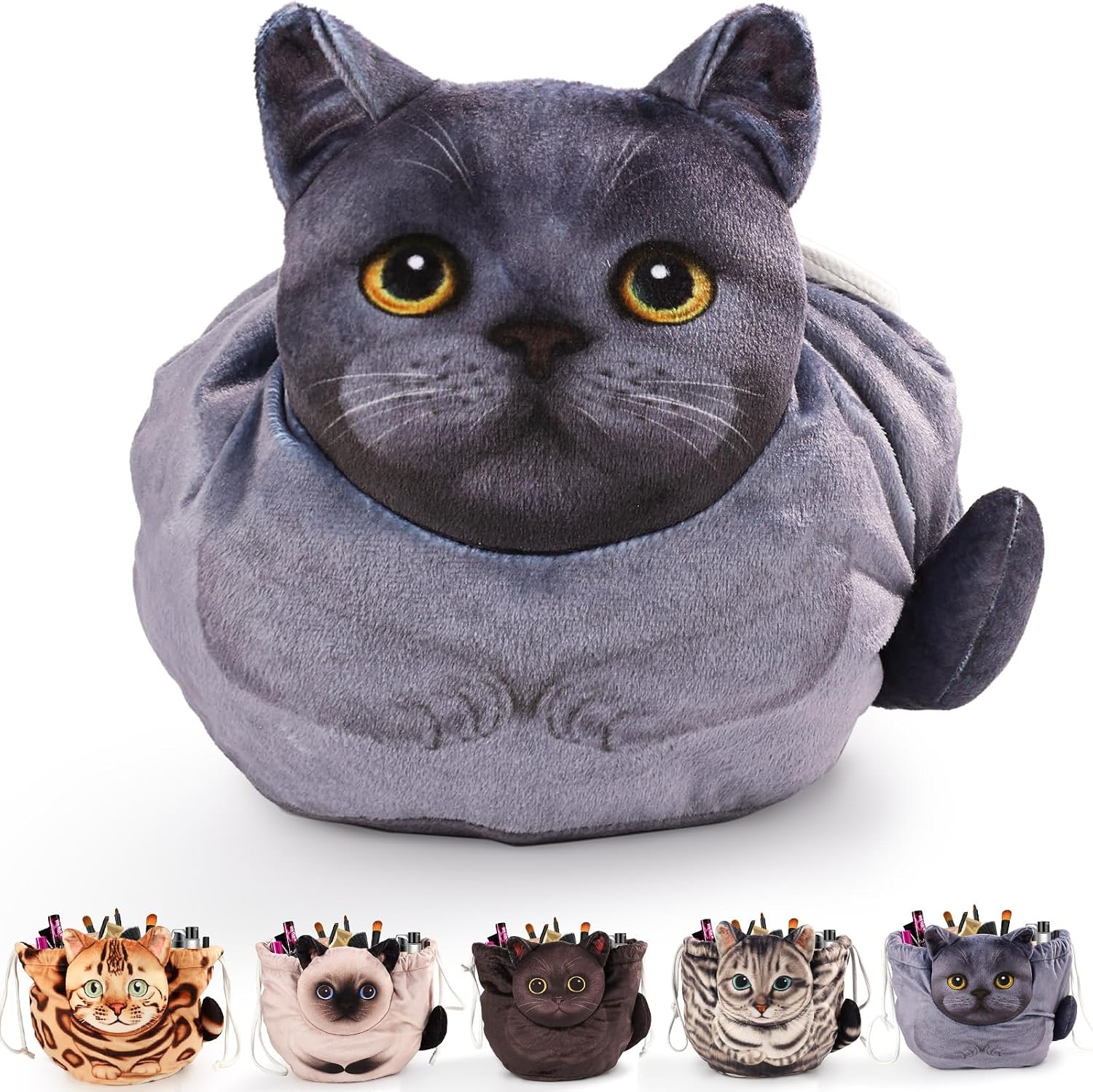 Detalle de Katzen Kosmetiktasche Kordelzug groß