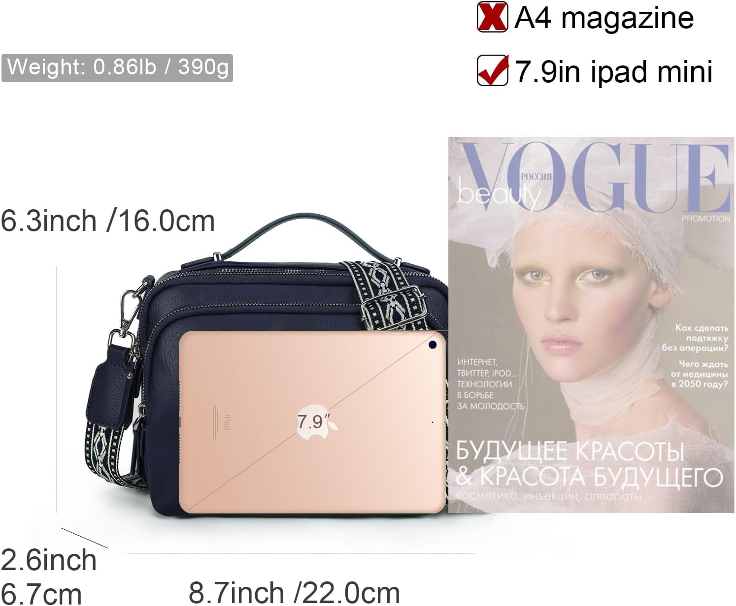 Detalle 2 de Gladdon borsa a tracolla donna 23,7 cm