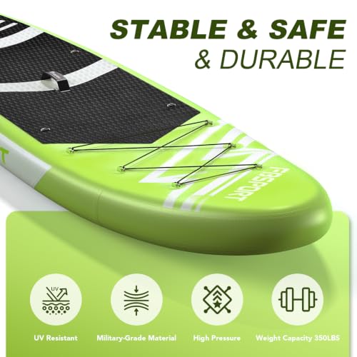 Detalle 2 de FBSPORT Aufblasbares SUP Board – 15 cm dickes Stand Up Paddle Board mit verstellbarem Aluminium-Paddel und Pumpe (FruitGreen)