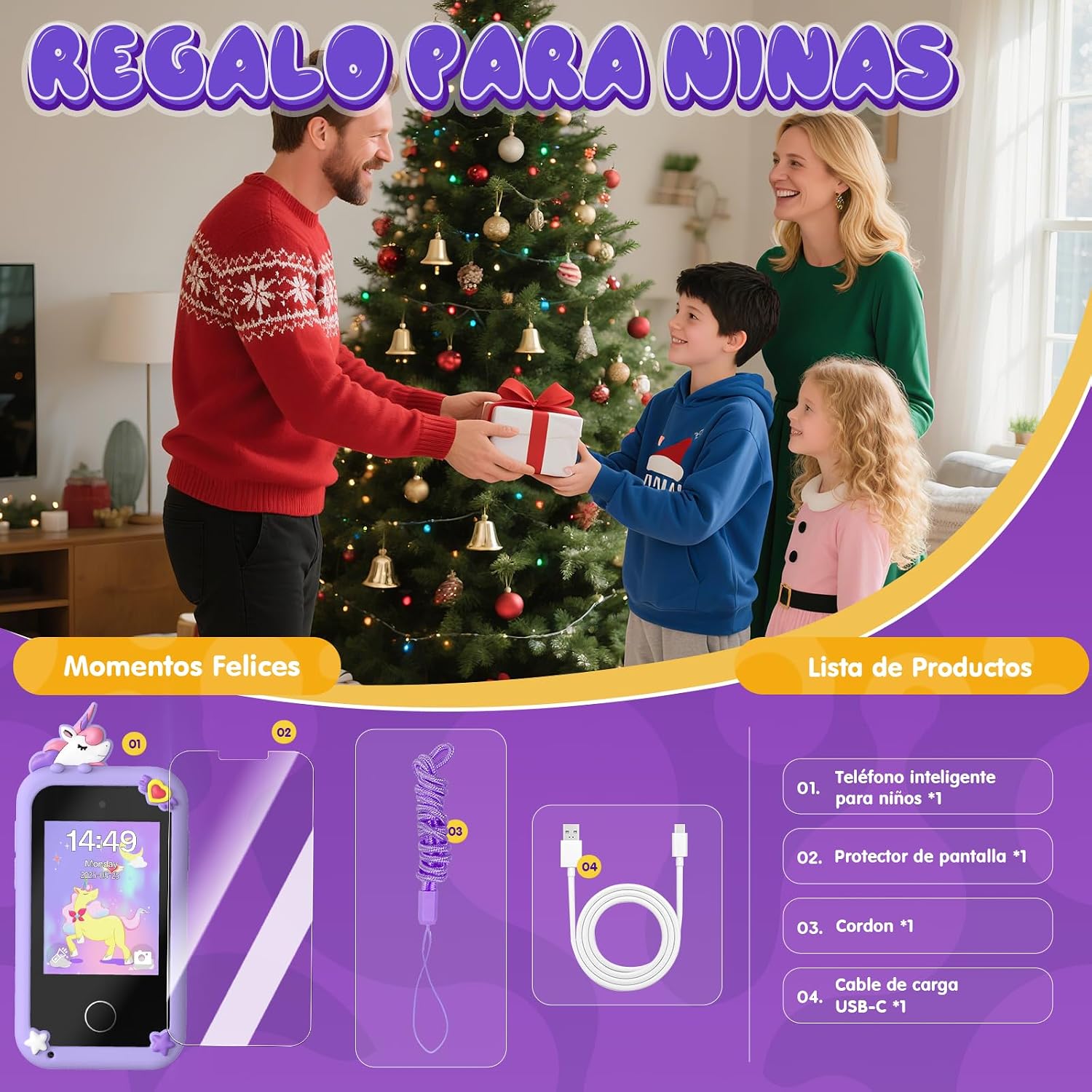 Thumbnail 6 de Kinder Smartphone Spielzeug mit Dualkamera