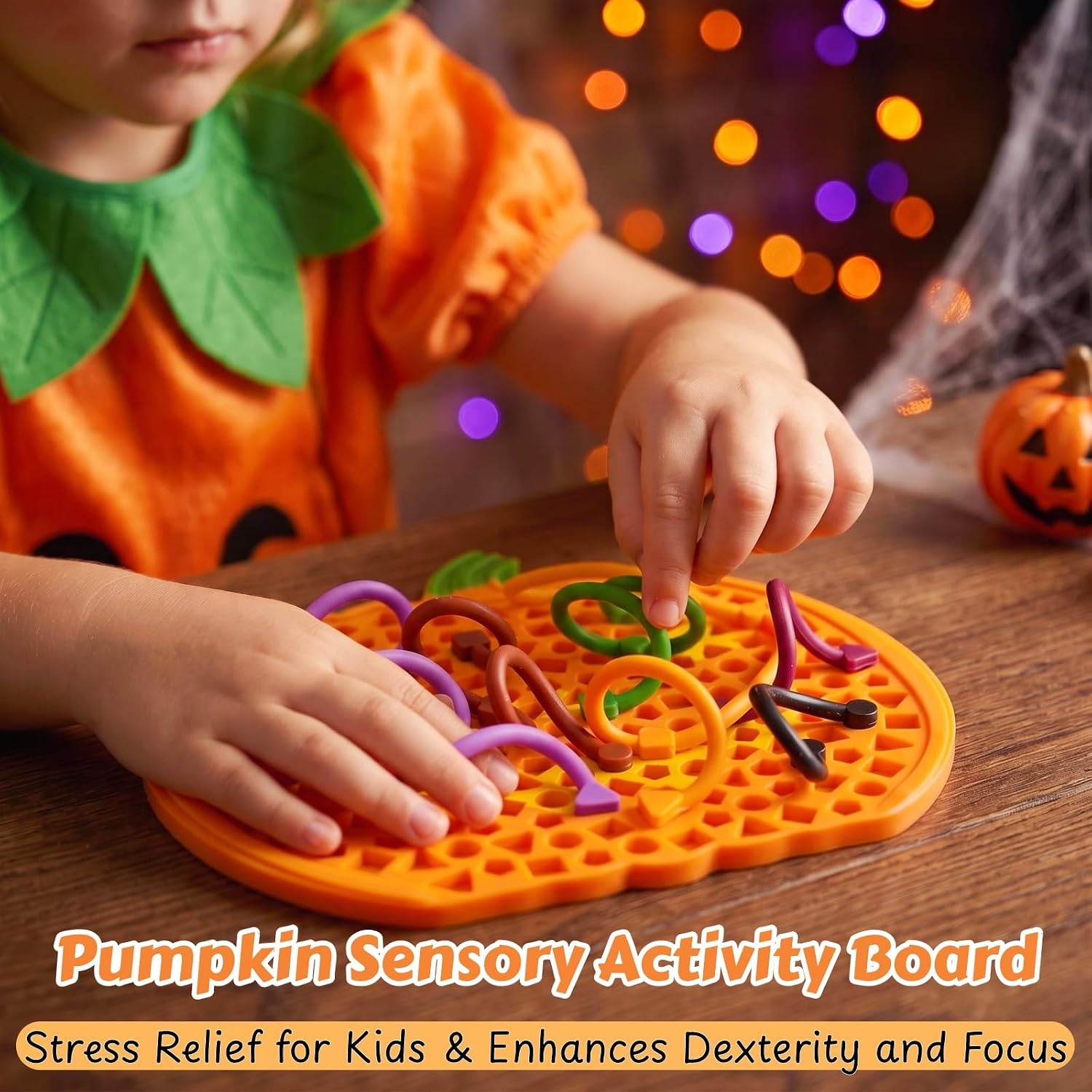 Detalle 2 de Pumpkin Silicone Sensory Activity Board