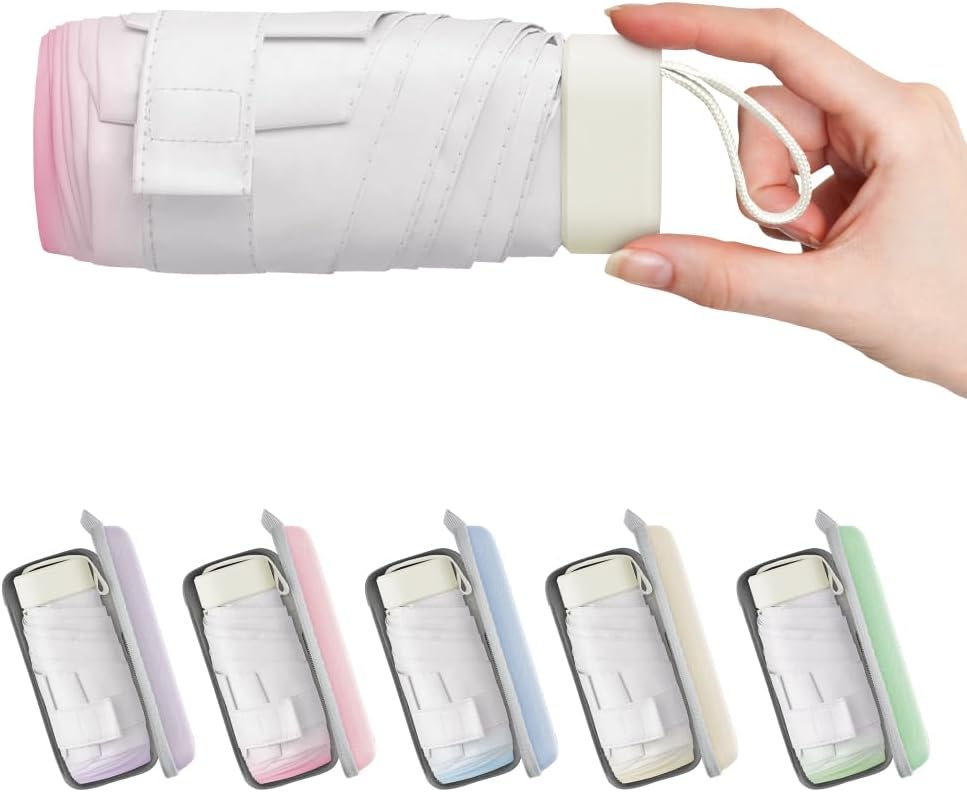 Detalle 2 de Aolso Mini Ombrello pieghevole da viaggio ultraleggero UPF 50+ per sole e pioggia