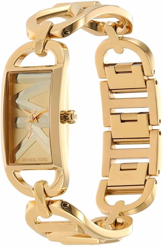 Detalle de Michael Kors Orologio Empire da donna in acciaio inox, cassa rettangolare e movimento al quarzo