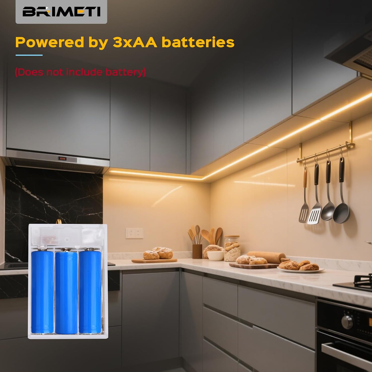 Detalle de BRIMETI 4N-D998-Battery-Z-1M COB-ledstrip, 1 m, 4000 K, op batterijen