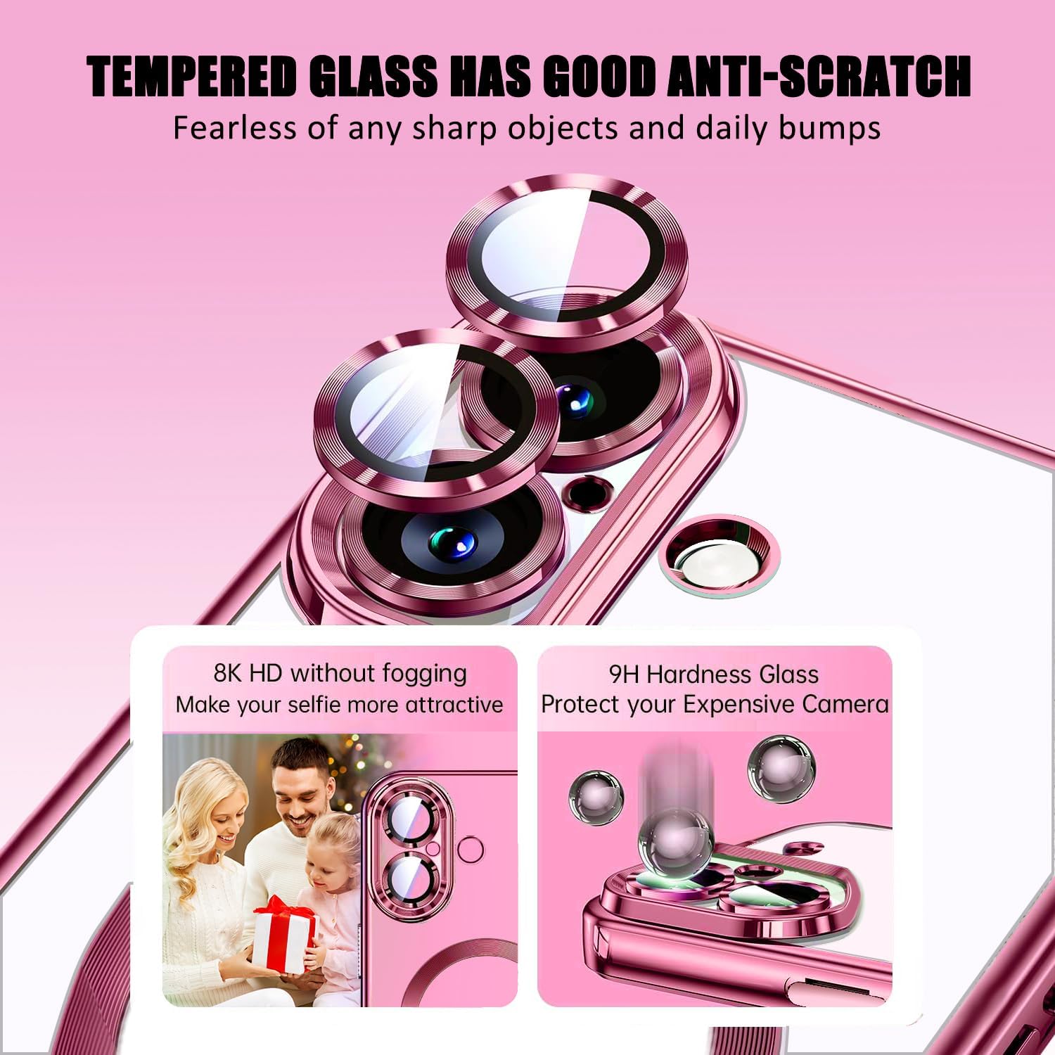 Detalle de Misscase Magnetic for iPhone 17 Clear Case with Privacy Screen Protector and Camera Lens Protector