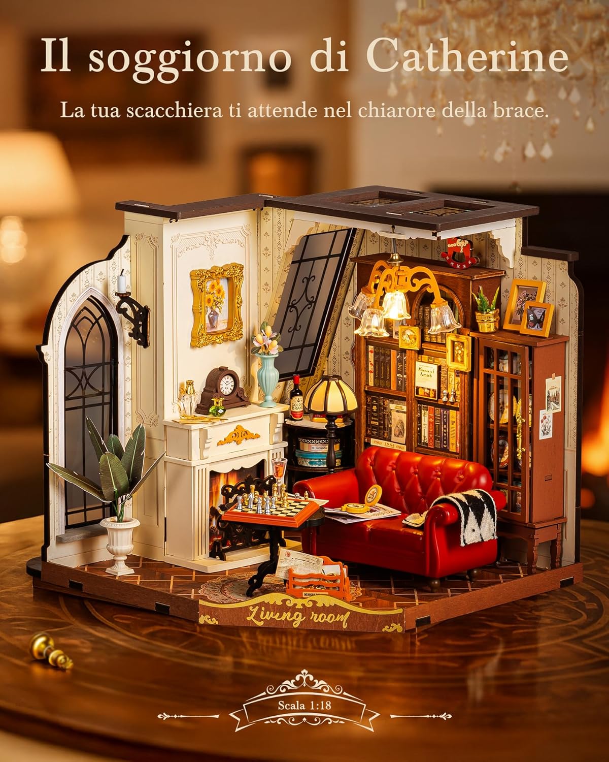 Detalle 2 de Rolife Miniature Il salotto di Catherine kit casa 284 pezzi 🧩