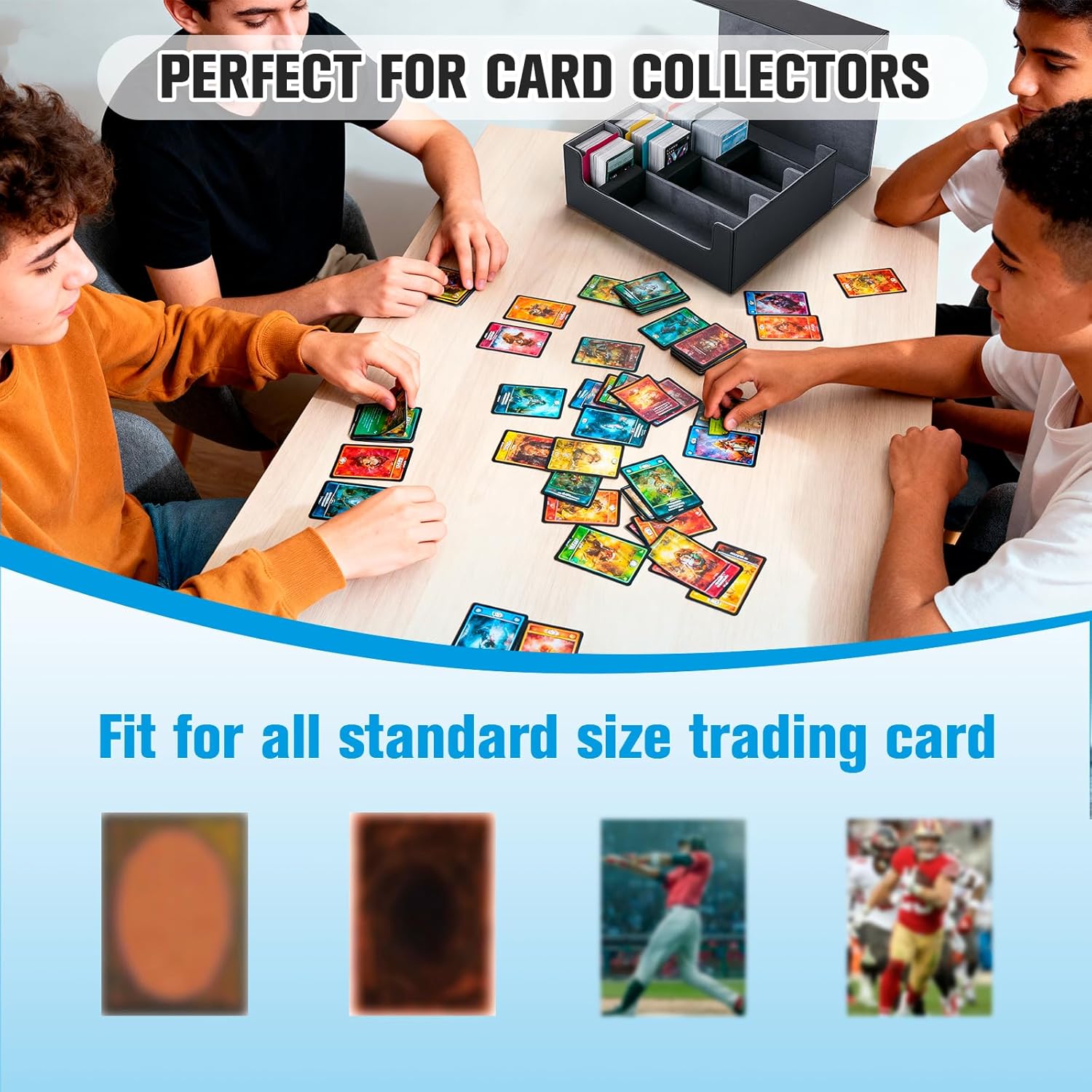 Thumbnail 4 de Astrell Trading Card Storage Box with 12 Dividers and 6 Foam Stoppers — magnetic closure deck box for 1800+ sleeved cards