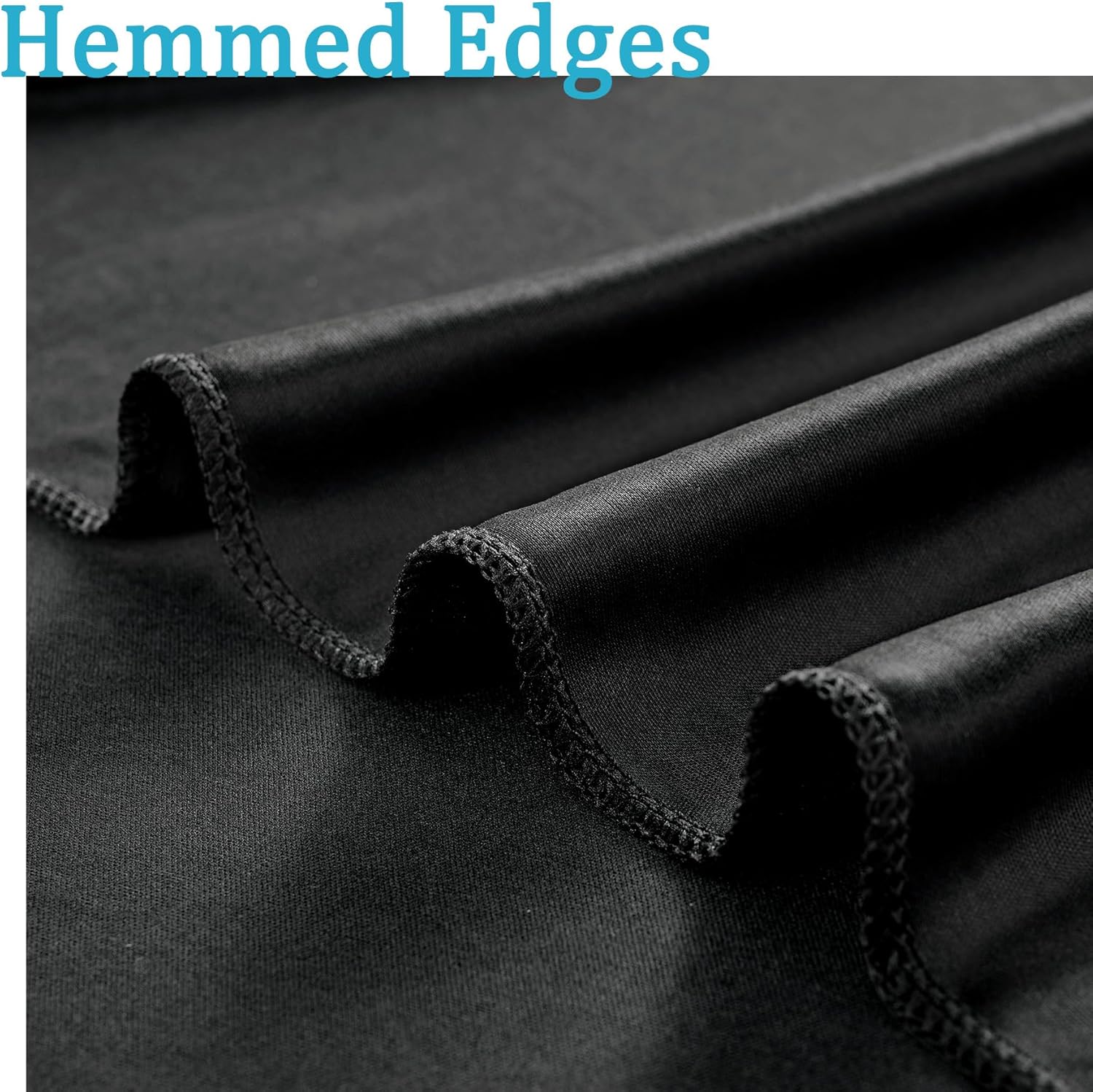 Thumbnail 4 de 30ft x 10ft Wrinkle-Free Black Backdrop Curtain for Parties (6 Panels, 5x10ft Each)