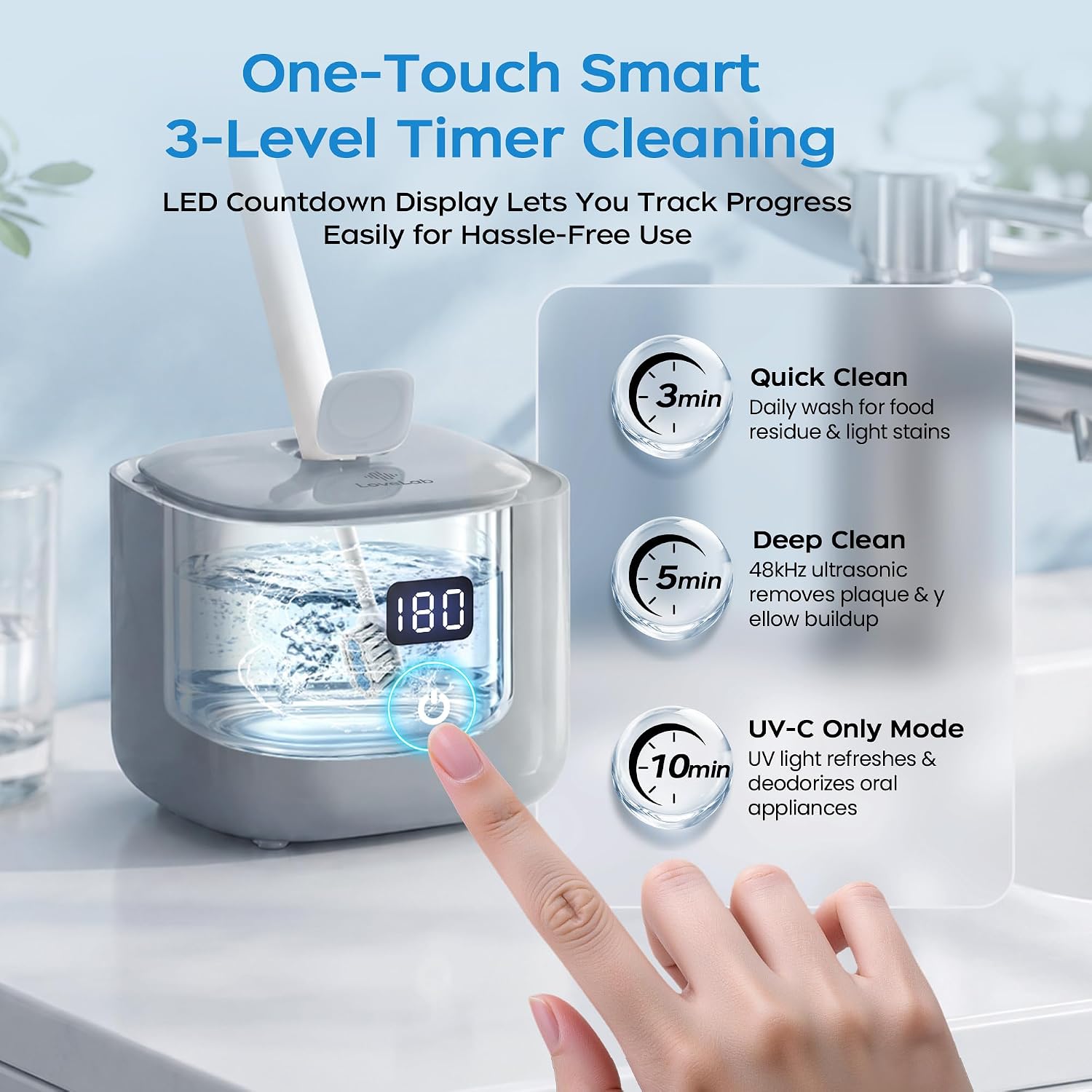Thumbnail 4 de LOVELAB LOVELABSC-210 Ultrasonic Retainer Cleaner, 48kHz, 200 mL