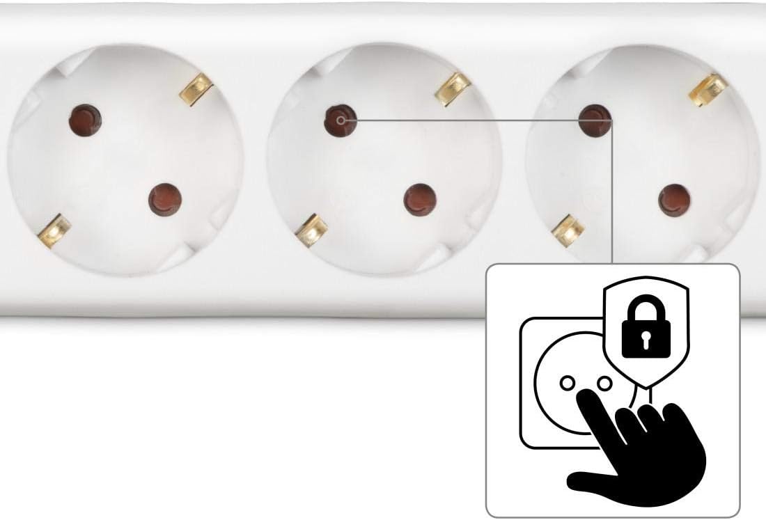 Thumbnail 5 de Hama 6-fach Steckdosenleiste mit 3 m Kabel, Kippschalter und erhöhtem Berührungsschutz (weiß)