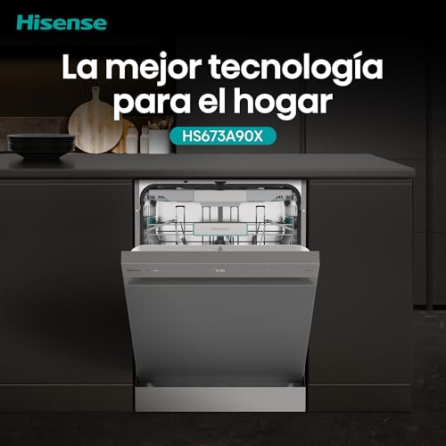 Thumbnail 14 de Hisense HS673A90X: Lavavajillas de 60 cm con conectividad WiFi, 16 servicios y tercera bandeja