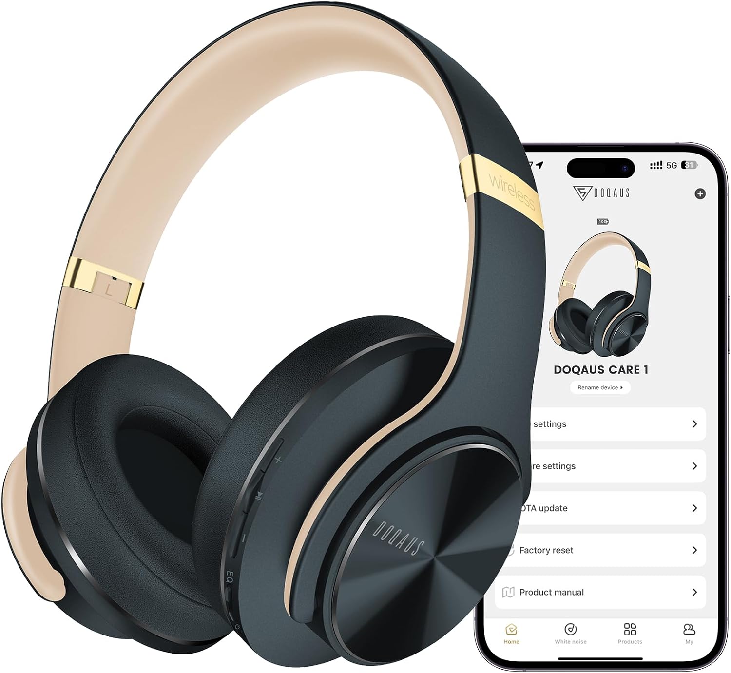 Detalle de DOQAUS LIFE3 Over-Ear Bluetooth Headphones with 9 EQ Modes and 90-Hour Playtime