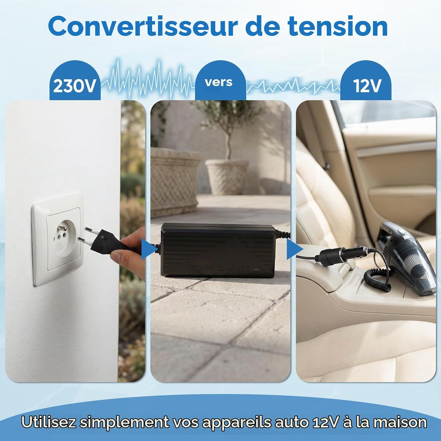 Detalle 2 de QZYIPI Omvormer 230 V naar 12 V 180 W 15 A met sigarettenaanstekerstekker