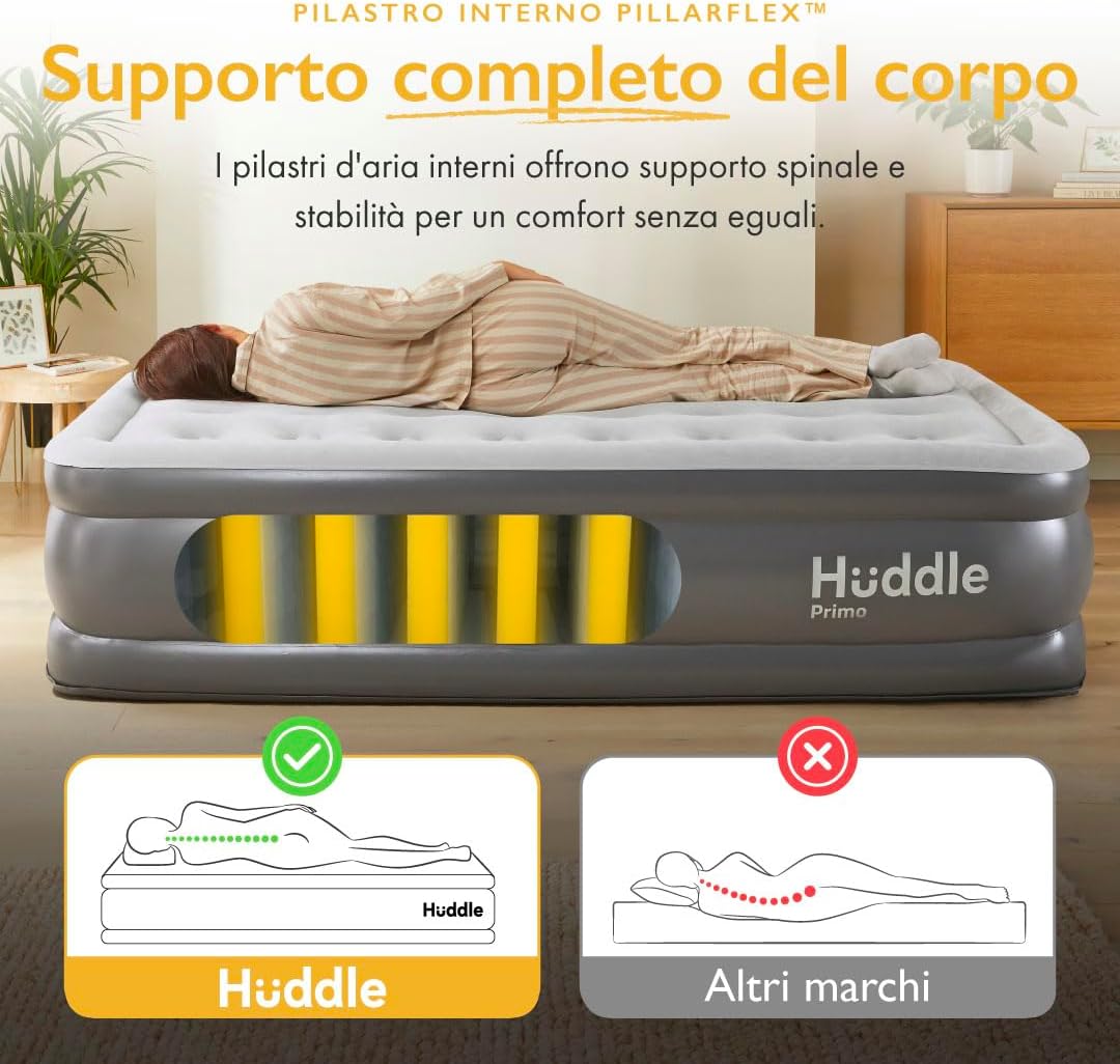 Thumbnail 2 de Huddle Lite: Materasso Gonfiabile con Pompa Integrata, altezza rialzata per campeggio, ospiti e camere extra