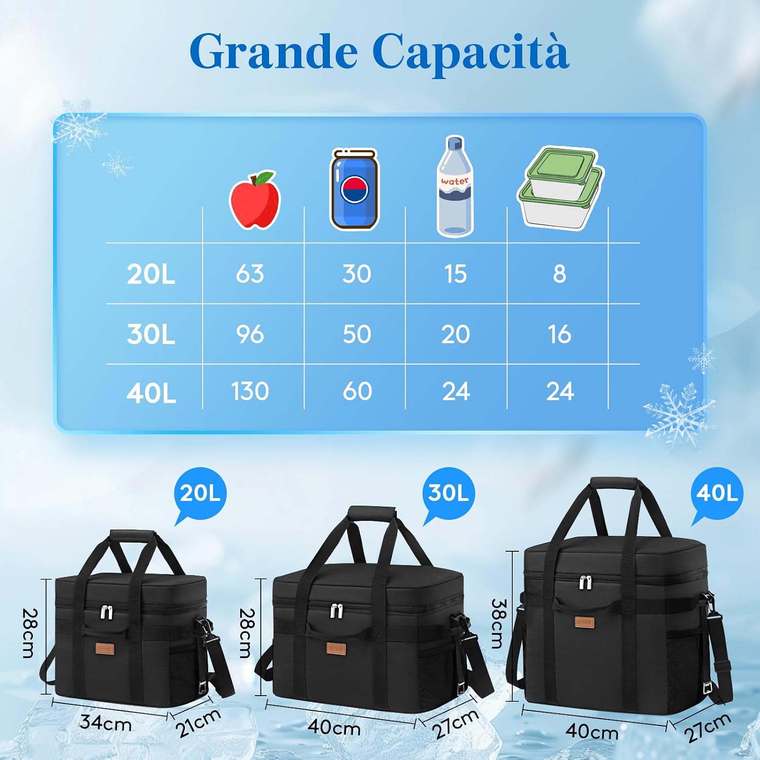 Thumbnail 1 de Lifewit Borsa Termica 30L per pranzo e picnic, grande cooler bag portatile impermeabile