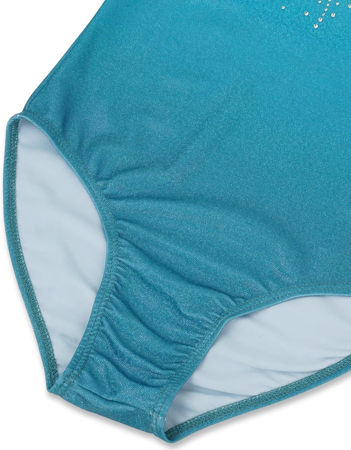 Detalle 2 de Gogokids Dreiteiliges Gymnastikset für Mädchen – ärmelloser Trikot, Shorts und Haarband