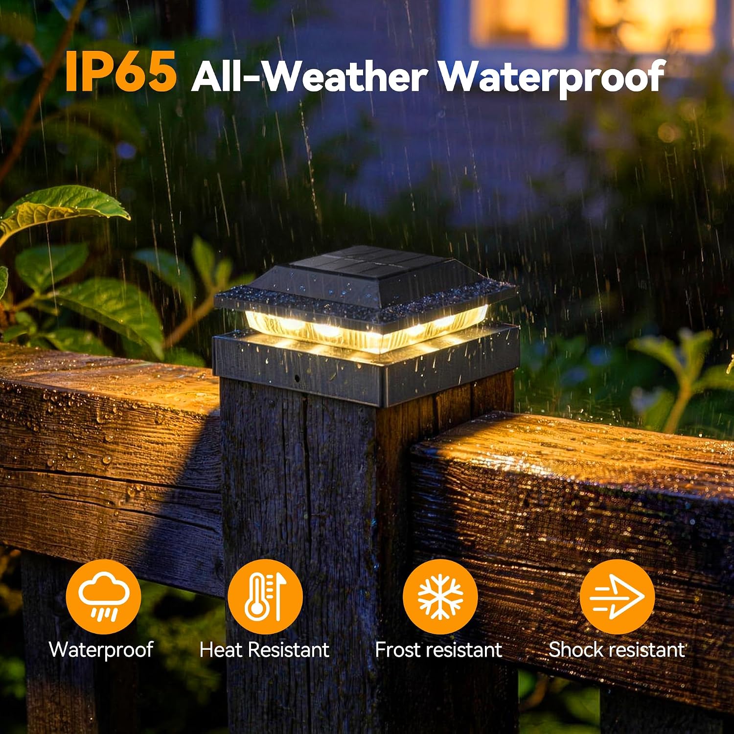 Detalle de Toeuie Solar Post Cap Lights, 6-Pack