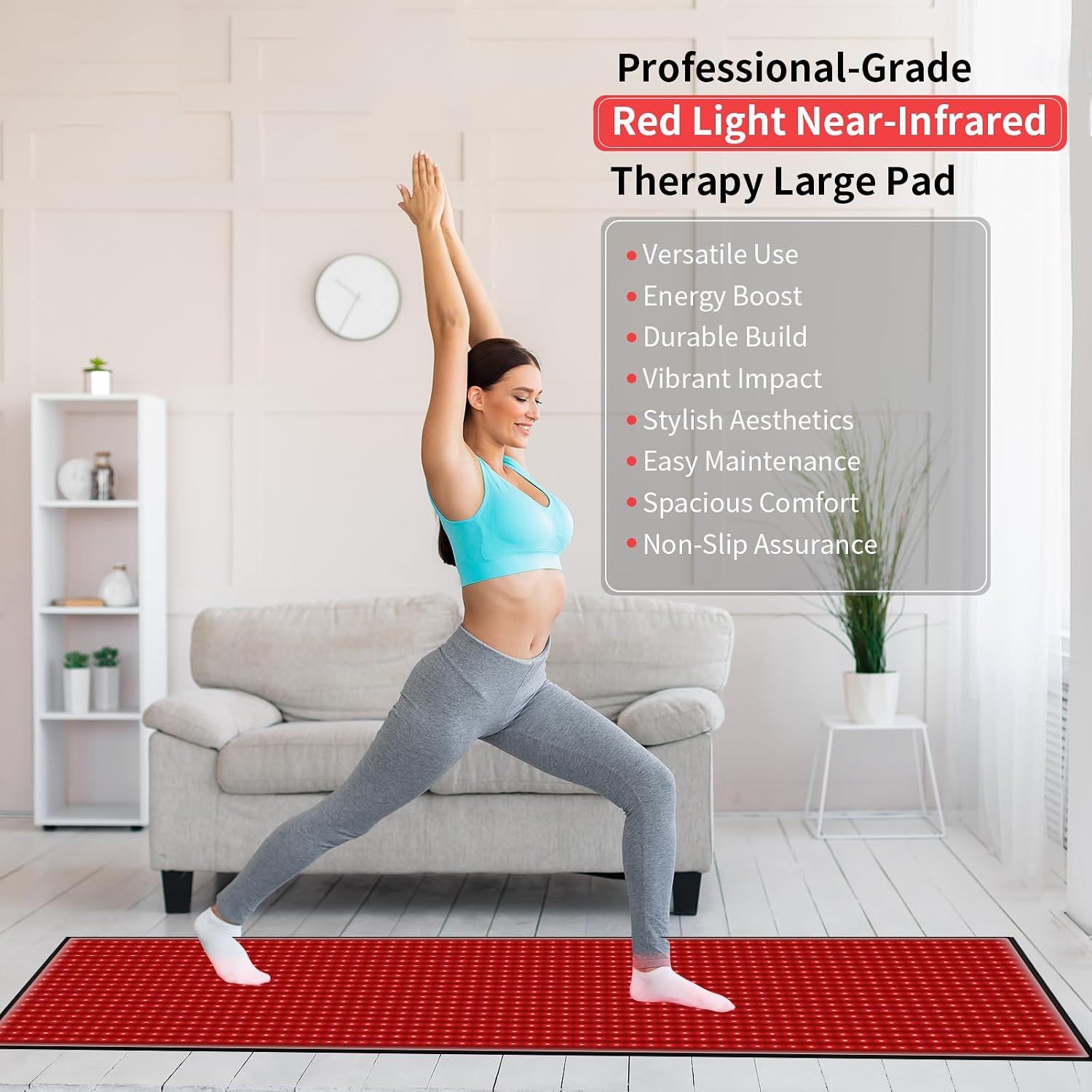 Detalle de cabpay Red Light Therapy Pad: Full-Body 71 x 31 inch mat with 1280 LEDs for skin health and recovery